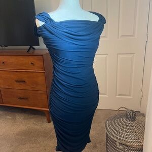 Navy ruched dress